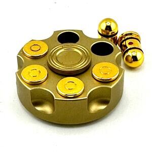 Metal Fidget Spinner SixShooter Revolver Gold Brass Smooth QUIET CONVERTIBLE